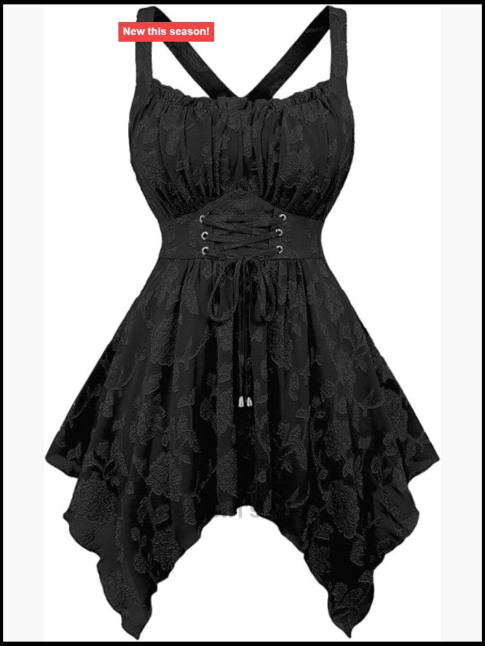 Plus Size Sleeveless Tank Top Lace-up Ruched Flowy Handkerchief Hem